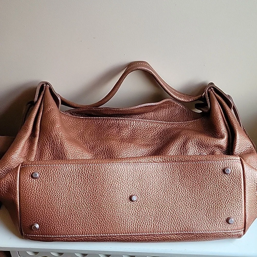 Arcadia Metallic Copper Brown Leather Hobo Bag